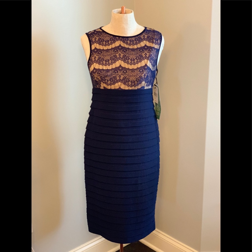 NWT Banded and Lace Sheath Dress